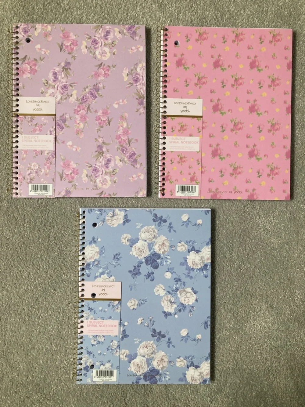 IN-HAND | LoveShackFancy x Target Yoobi Set of 3 Spiral Bound Notebooks